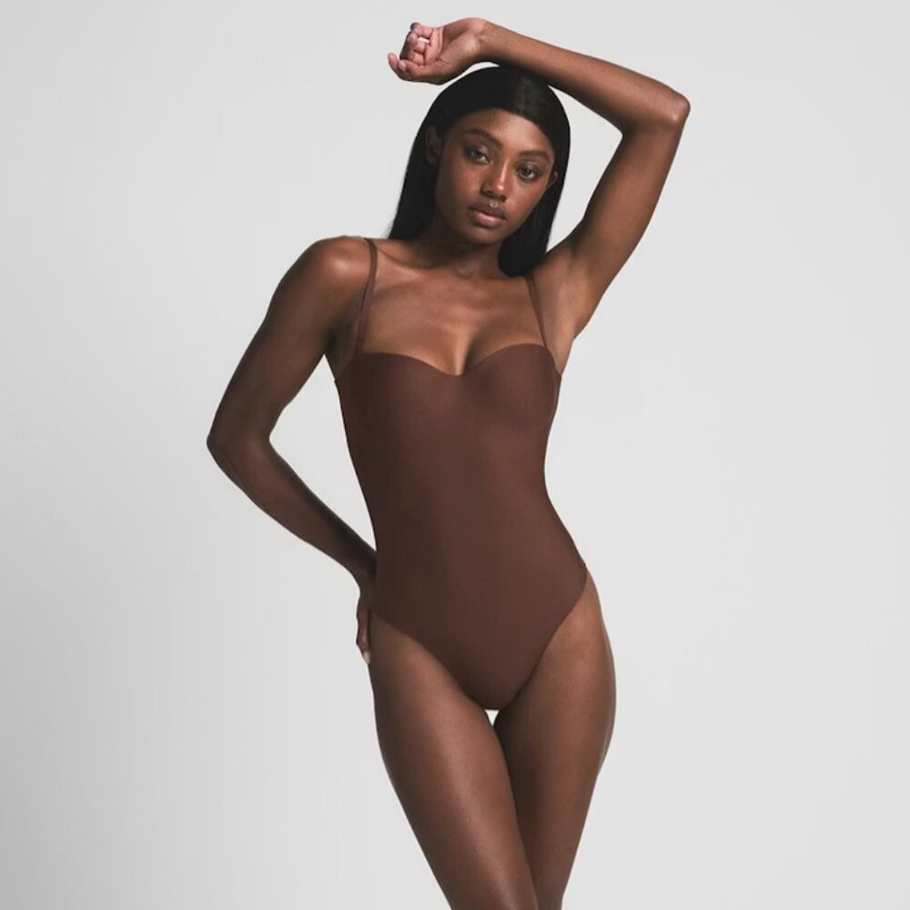 SKIMS Sculpting Bodysuit Cocoa Brown Seamless Shapewear